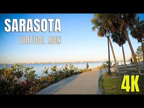 Virtual Run in Sarasota, Florida – Bayfront to Lido Key | Scenic 4K Coastal Route