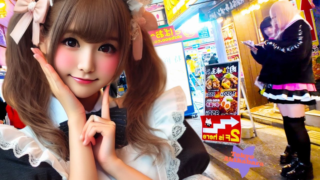 Tokyo Akihabara 🐶 Maid Town ♪💖 4K Non-stop 1 hour