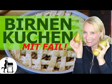 Birnenkuchen mit Gitter | einfaches Rezept | Die Frau am Grill
