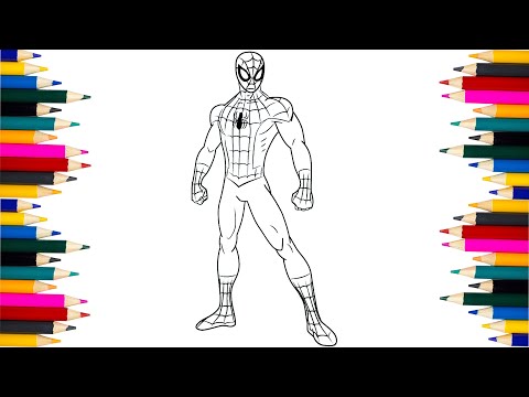 Spider-Man Coloring Page - How to draw Spider-Man