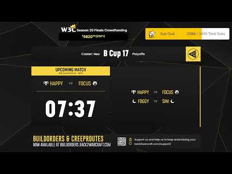 ⚔️Happy vs FoCuS // Foggy vs Sini 🏆 $8,300 B Cup 17 - Playoffs !ptr !W3CFinals