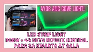 LED STRIP LIGHT RGBW + 44 KEYS REMOTE CONTROL WITH 12V 2A POWER NILAGAY SA KWARTO AT SA COVE CEILING