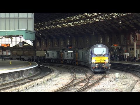 Quadruple Headed - 68018 + 68003 + 37605 + 37606 Bridgwater Flasks @ BTM, 21-09-17