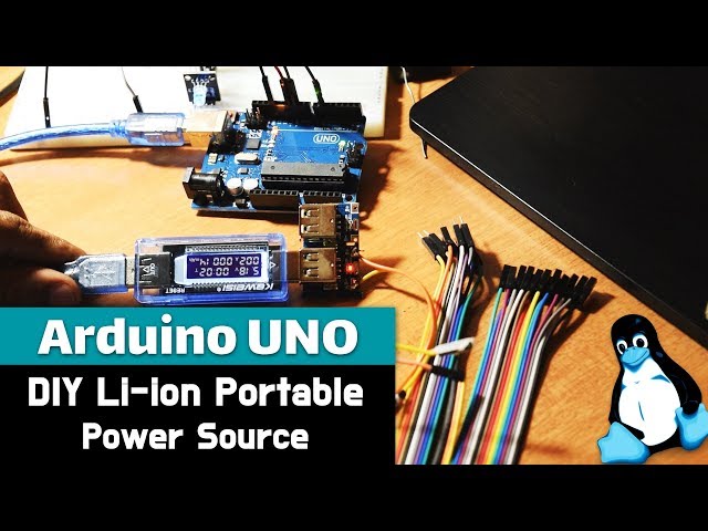 0x1b4 Arduino UNO | DIY Lithium-ion Battery Portable Power Source (with 18650) | The Linux Channel