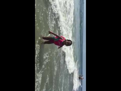 Binisha and Binit enjoying on beach