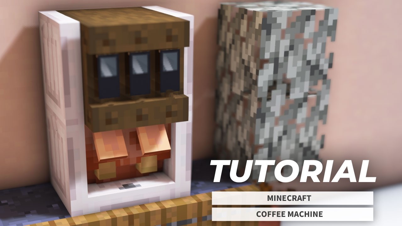 【マイクラ建築】コーヒーマシンの作り方（家具） | Minecraft Coffee Machine