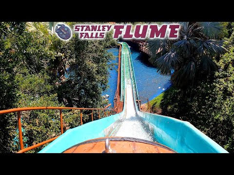 Stanley Falls Flume 4K Front Seat POV - Busch Gardens Tampa Bay