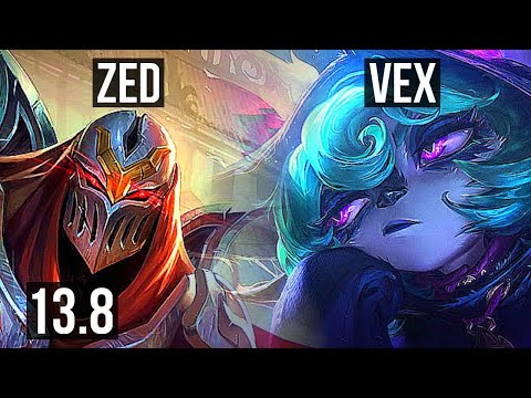 ZED vs VEX (MID) | 11/0/4, Legendary, 1.4M mastery, 600+ games | KR Grandmaster | 13.8