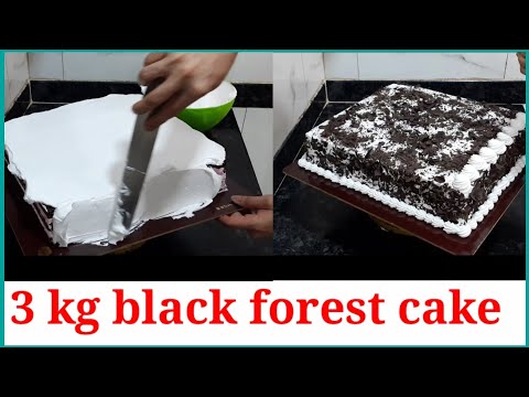 black forest cake design  | square black forest cake recipe | black forest cake decoration