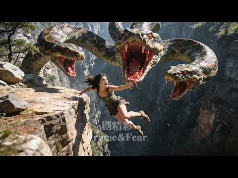 女人掉下悬崖惊醒巨兽，被三头的巨蟒追杀！#中国电影#悬疑 #movie #惊悚 #悬疑 #探险 #奇幻 #僵尸 #恐怖 #剧精彩