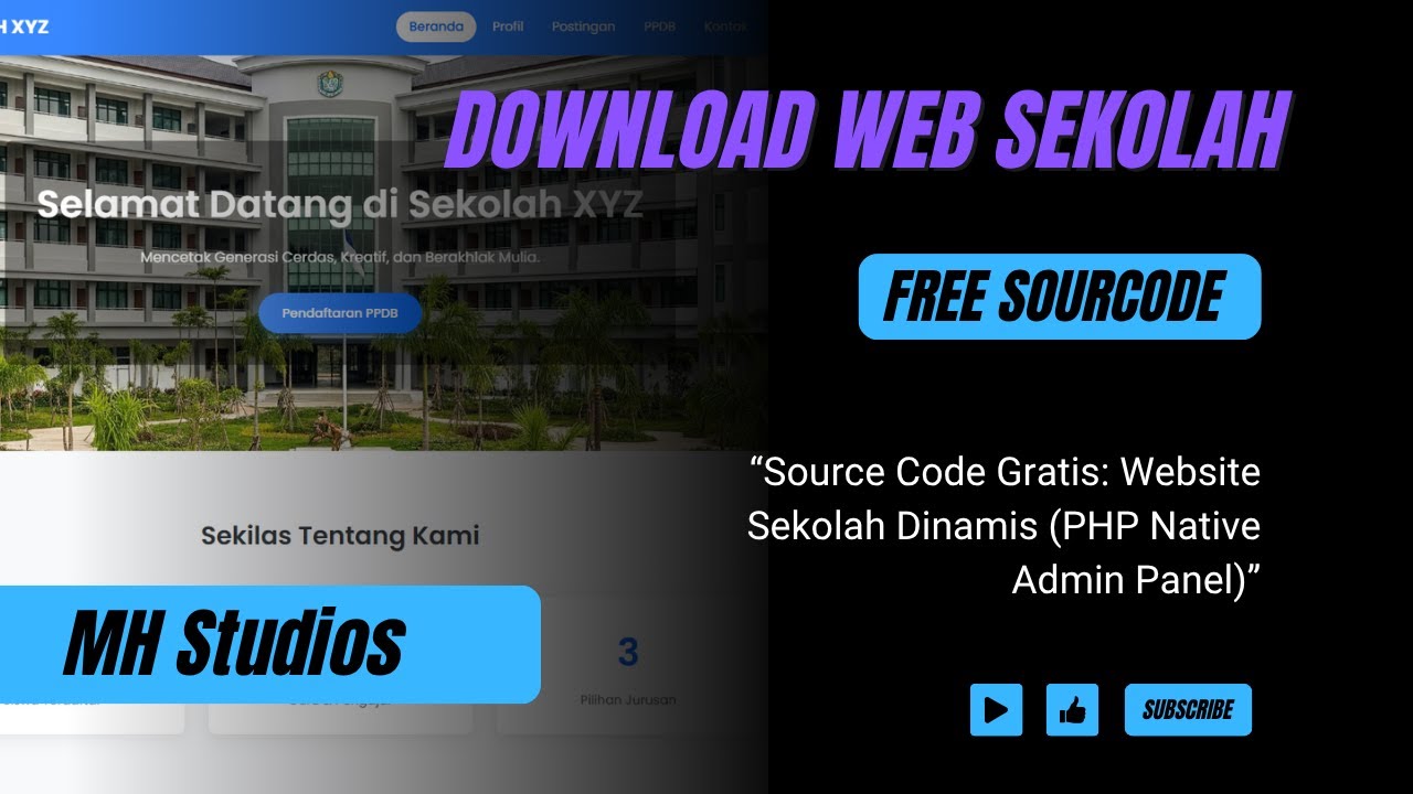 Source Code Gratis Website Sekolah Dinamis (PHP Native + Admin Panel)