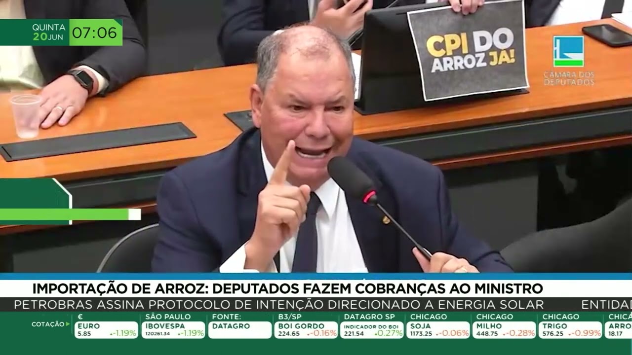 Importação de arroz: deputados fazem cobranças ao ministro