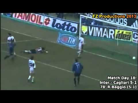 Serie A 1998-1999, day 18 Inter - Cagliari 5-1 (R.Baggio 2nd goal)