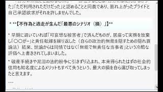 立花孝志氏から辞任を求められた初期の段階で素直に辞任していれば、大津綾香氏（ブラック・レディ）は「可哀想な被害者ポジション」を獲得し、政治的・社会的にも得をしていたのではないか？という仮説の検証。