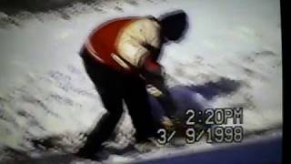 Randy Kite shoveling snow in front of our house in Mason City, Iowa in March 1998