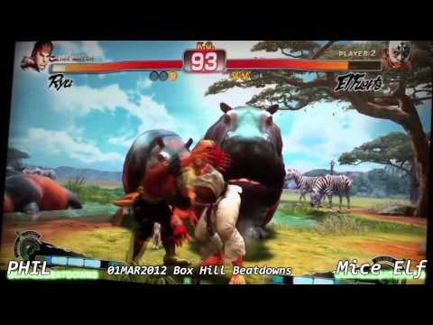 PHIL [Ryu] vs Mice Elf [El Fuerte] Box Hill Beatdowns Round 1 SSF4AE2012 01 March 2012