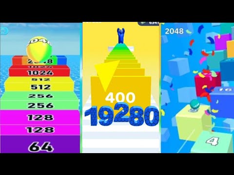 Ball Ladder 2048 vs Number Ball 3D Merge Games vs 2048 Challenge Merge Number Run Rush