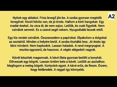Slow Reading in Hungarian A2 / (HU/EN subtitles)  -  Nyitok egy ablakot