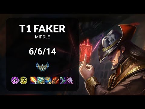 T1 Faker Twisted Fate vs Ryze MIDDLE - KR CHALLENGER Patch 15.12