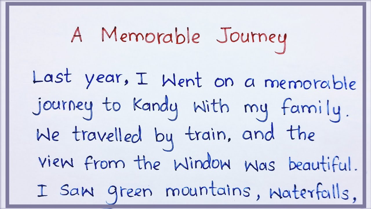 A Memorable Journey - 2 | How to Write an Essay about a Memorable Journey | Nifty's English