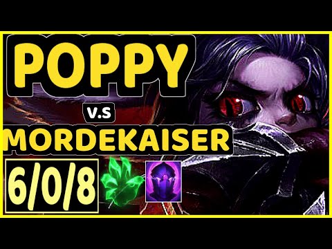 RAGNER (POPPY) vs MORDEKAISER - 6/0/8 KDA TOP GAMEPLAY - EUW Ranked GRANDMASTER