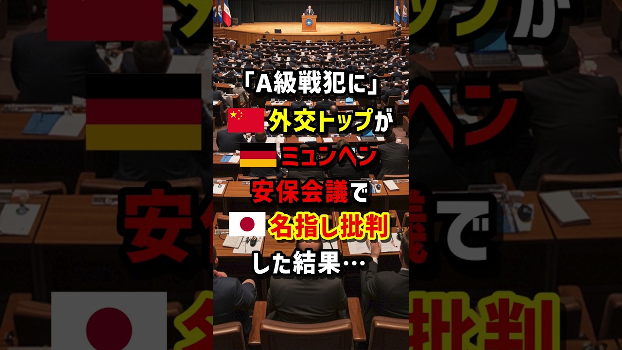 ｢A級戦犯に｣🇨🇳外交トップが🇩🇪ミュンヘン安保会議で🇯🇵名指し批判した結果…　#海外の反応