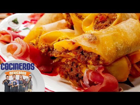 Receta: Tacos fritos gratinados | Cocineros Mexicanos