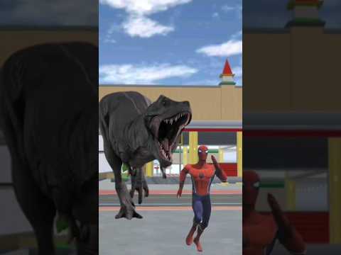 SPIDERMAN ESCAPE FROM T- REX #spiderman #spidermannowayhome #trex