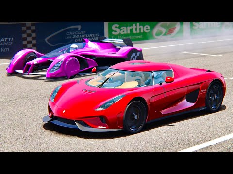 Red Bull X2010 5000 HP vs Koenigsegg Regera Electric Monster - Le Mans