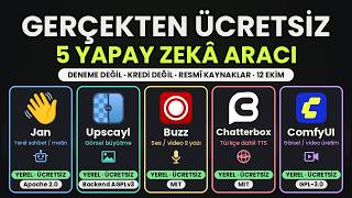 Gerçekten ÜCRETSİZ 5 Yapay Zekâ Aracı — Deneme Değil, Kredi Değil!