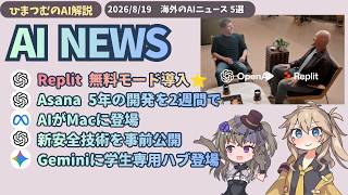 【AIニュース】ReplitがGPT-5.6無料開放、Asana開発爆速化、Meta AI Mac版など最新5選