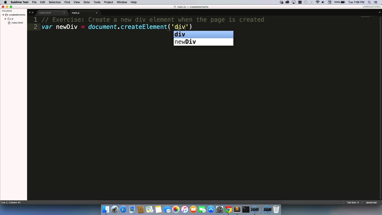 How to create new HTML elements using JavaScript