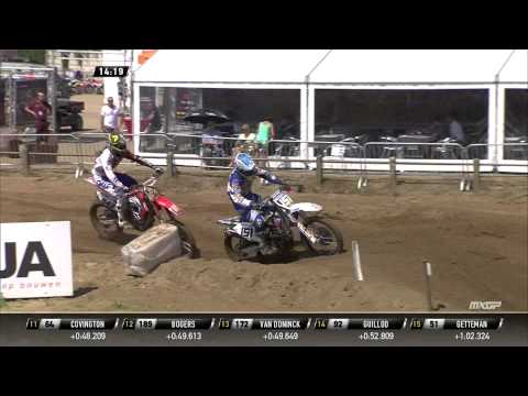 Harri Kullas passes Tim Gajser MXGP of Belgium 2015