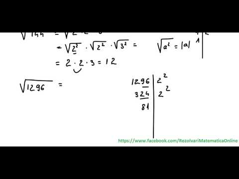 Clasa a VII-a - Cap. Numere reale - Rădăcina pătrată a unui număr natural pătrat perfect - ex 1