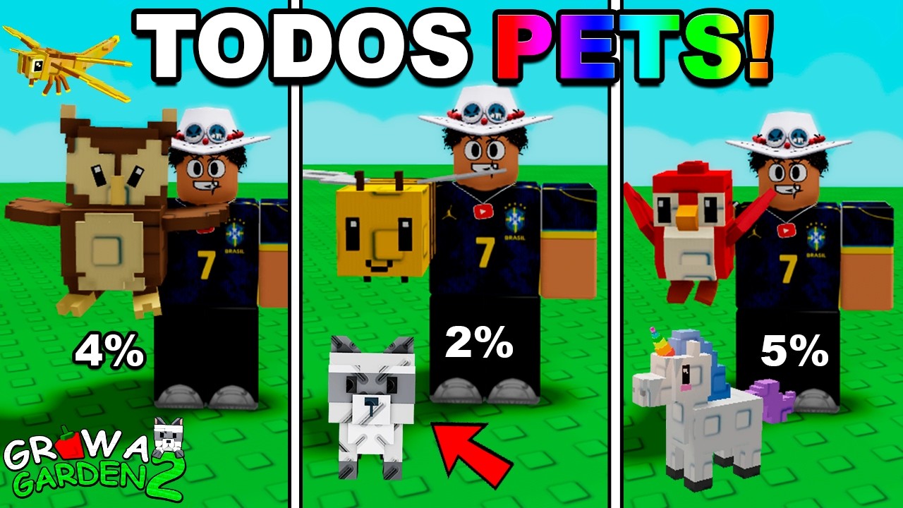 COMO PEGAR PET LENDÁRIO E MÍTICO NO GROW A GARDEN 2 + GUIA COMPLETO DE TODOS PETS! (ROBLOX)