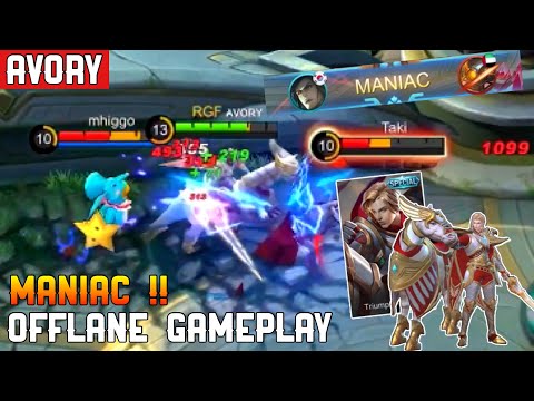MANIAC ! Offlane Gameplay Leomord [Top Global Leomord] - Avory - Mobile Legends