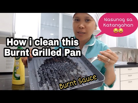 How to Clean Burnt Pan/ Burnt Food in a Grilled pan