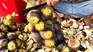 How to cut Palm fruits! Amazing Knife skill, Cambodian street food