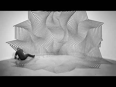 art installation using black tape by darel carey