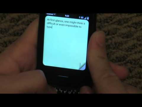 Typing on the HP Veer 4G Typing on the HP Veer 4G