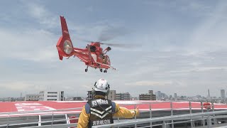 ドクターヘリより大きな自衛隊中型ヘリも着陸可能 名市大病院の救急災害医療センターでヘリコプターの離着陸訓練  ｢平常時から災害時まで…｣
