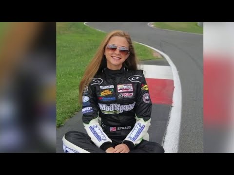 Only professional female teenage driver shows off skills