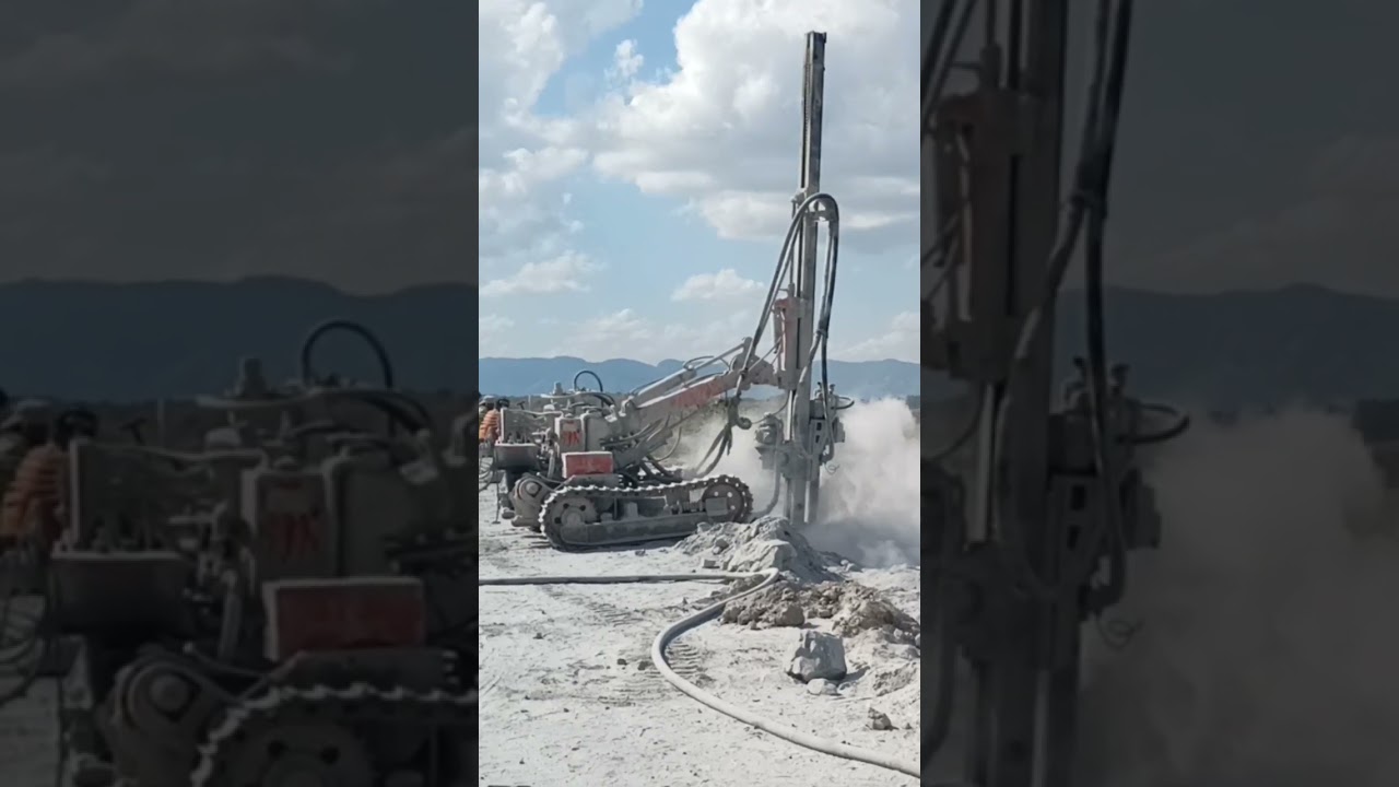 drilling for blasting #mining #area #rajasthan #boring #blasting #concrete #drilling #next #blast