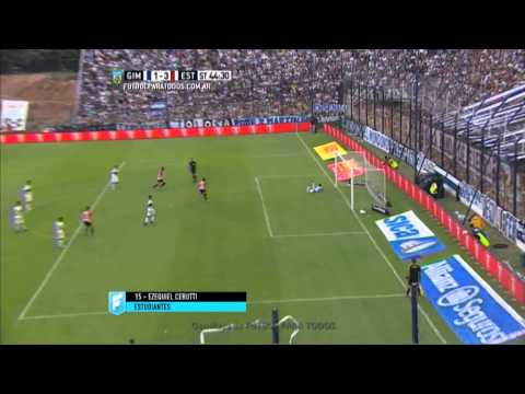 Gol de Cerutti. Gimnasia 1 - Estudiantes 3. Fecha 3. Primera División 2015. FPT.