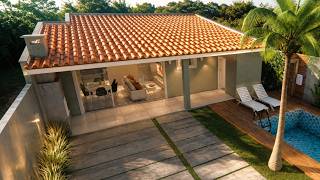 CASA MODERNA -  ESTILO EDÍCULA !! - AREA DE LAZER E PISCINA NA FRENTE !!!