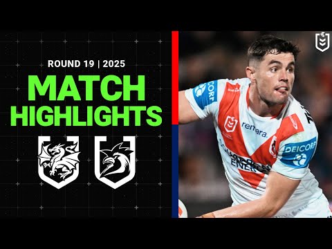 NRL Highlights | 2025 NRL Match Highlights | Dragons v Roosters | Round 19