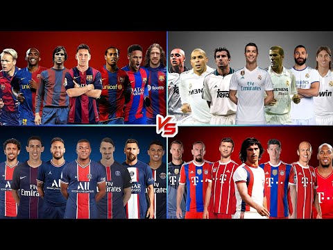 LEGENDARY BATTLE🔥 - Barcelona vs Real Madrid vs PSG vs Bayern Munich LEGENDS - Messi Ronaldo Neymar