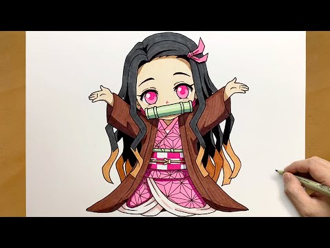 How to Draw Nezuko Kamado Step by Step || Cute Chibi Nezuko Drawing || Demon Slayer Fan Art