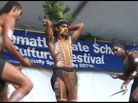 Aboriginal performance at a school festival in Cairns, Australia