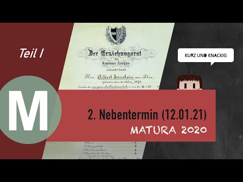 Matura Teil 1 vom 12.1.2021 (2. Nebentermin - Matura 2020)